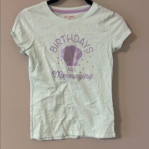 Cat & Jack Light Green 'Birthdays Are Mermazing' Kids Shirt